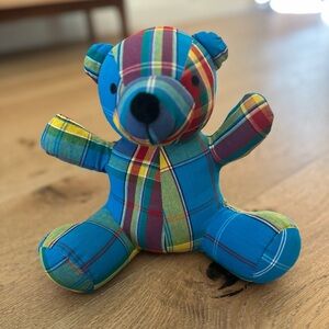 Plaid Multicolor Teddy Bear Toy